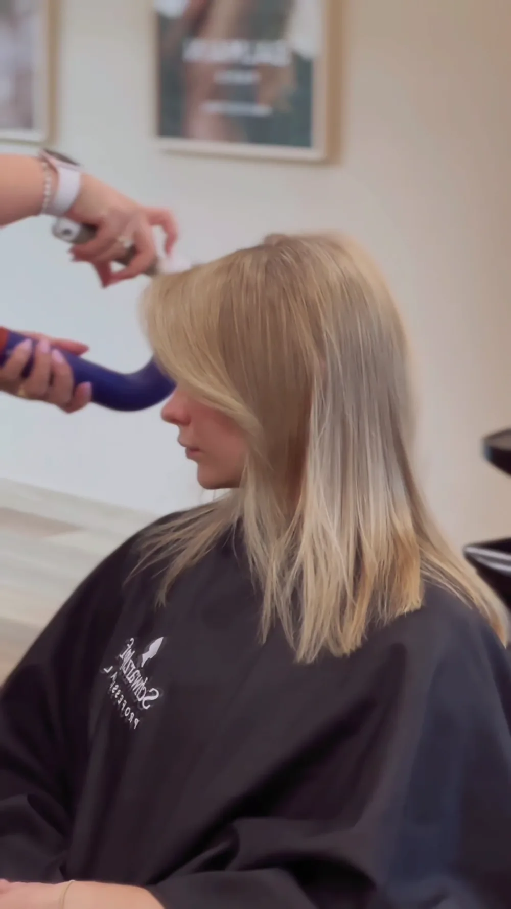 Hair styling in progress at h.AIRLAB